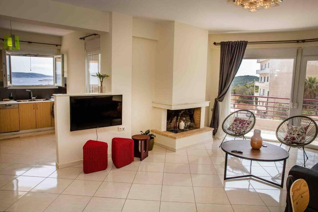 Lavrio Seaview 2Bdr Apt 4 Min Dive From The Sea Luaran gambar